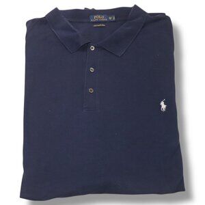 Polo Ralph Lauren Mens Big Pima Stretch Mesh Polo Shirt Navy Blue Size 6XB